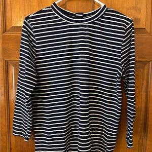 Striped Long Sleeve Tee - Navy & White